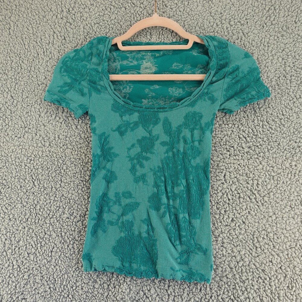 Free People Women's Send Love texture Top in Bayou stretch size XS/S P NWOT